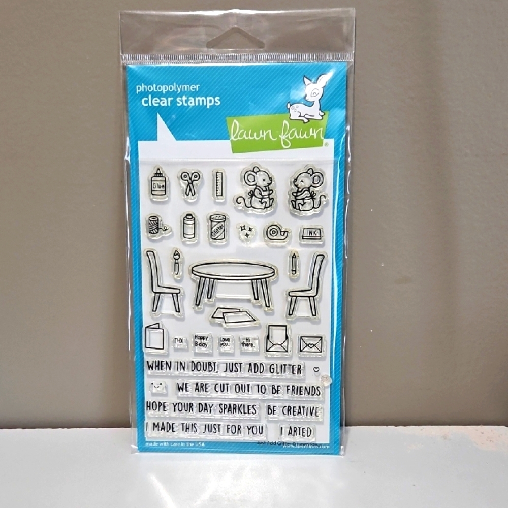 JUST ADD GLITTER Photopolymer clear stamps by Lawn Fawn